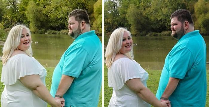 noiva acusa fotógrafa de fat shaming por editar sua foto com o noivo (4)