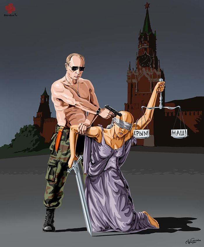 Cartunista retrata como líderes mundiais veem a justiça (15)